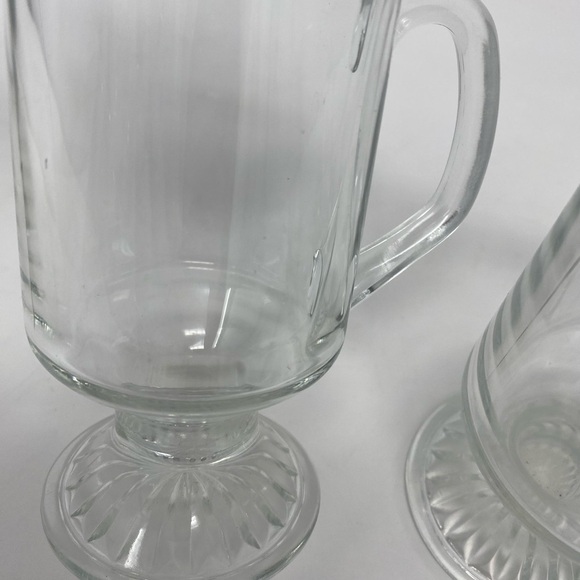Set of 2 Vintage Glass Irish Coffee Mugs - Picture 2 of 3
